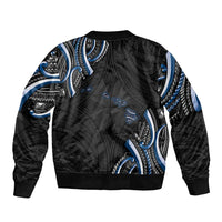 Traditional Art Hawaiian Kakau Tattoos Sleeve Zip Bomber Jacket Blue Color LT03 - Polynesian Pride