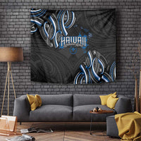 Traditional Art Hawaiian Kakau Tattoos Tapestry Blue Color LT03 Blue - Polynesian Pride