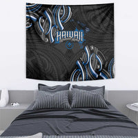 Traditional Art Hawaiian Kakau Tattoos Tapestry Blue Color LT03 - Polynesian Pride