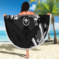Traditional Art Hawaiian Kakau Tattoos Beach Blanket White LT03 - Polynesian Pride