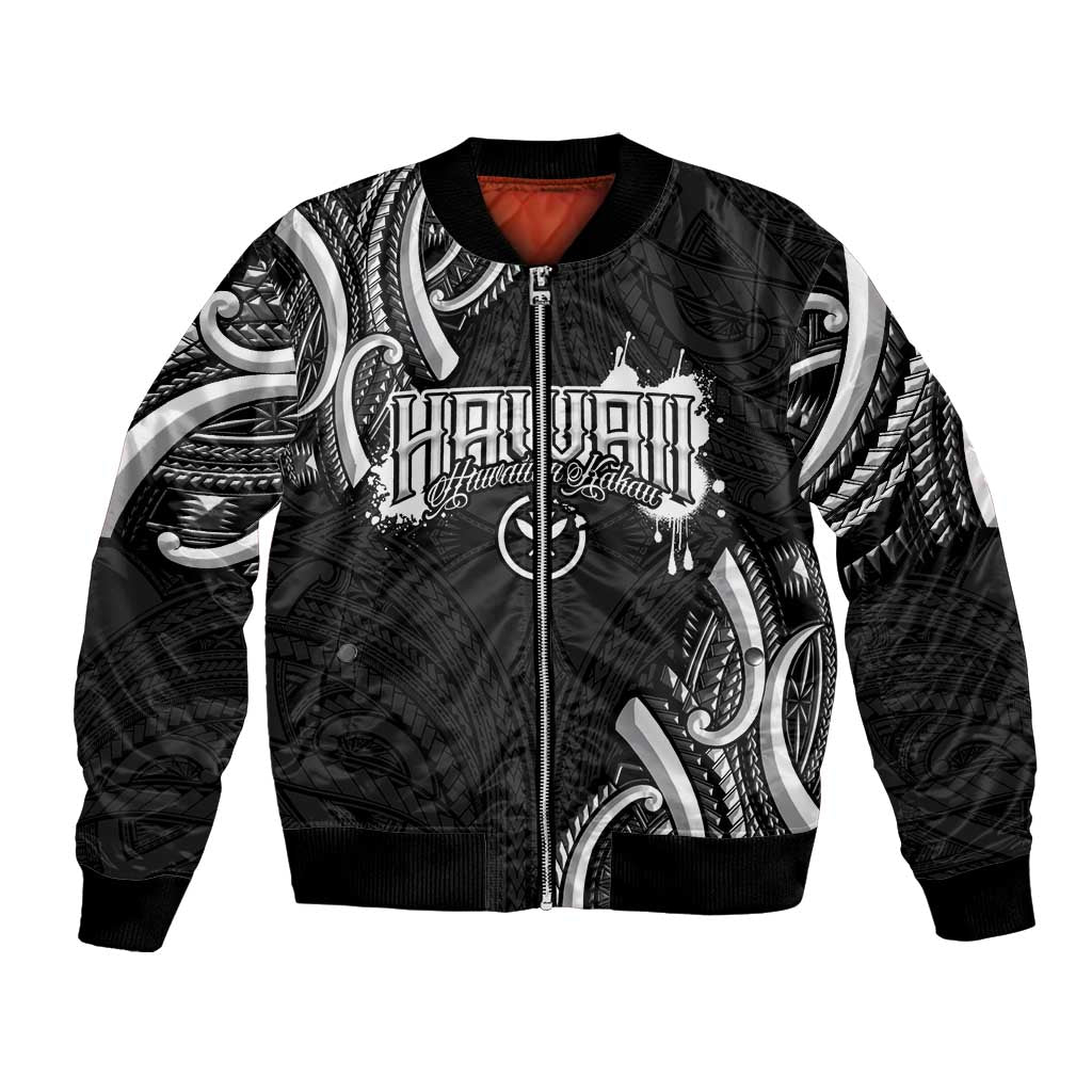 Traditional Art Hawaiian Kakau Tattoos Bomber Jacket White LT03 Unisex White - Polynesian Pride