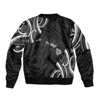 Traditional Art Hawaiian Kakau Tattoos Bomber Jacket White LT03 - Polynesian Pride