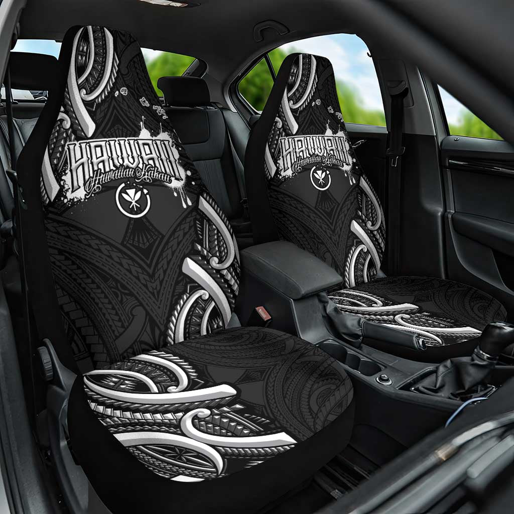 Traditional Art Hawaiian Kakau Tattoos Car Seat Cover White LT03 One Size White - Polynesian Pride