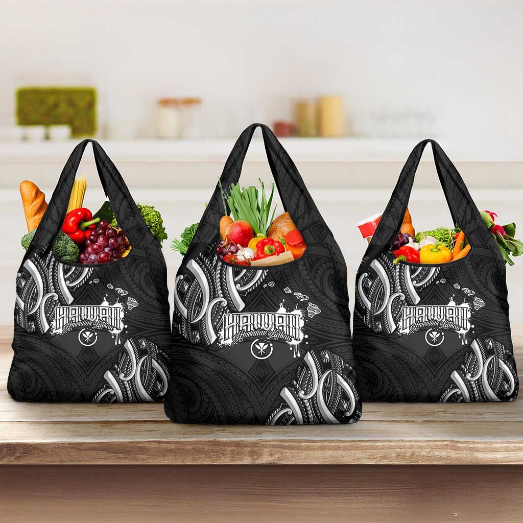 Traditional Art Hawaiian Kakau Tattoos Grocery Bag White LT03 3-pack One Size White - Polynesian Pride
