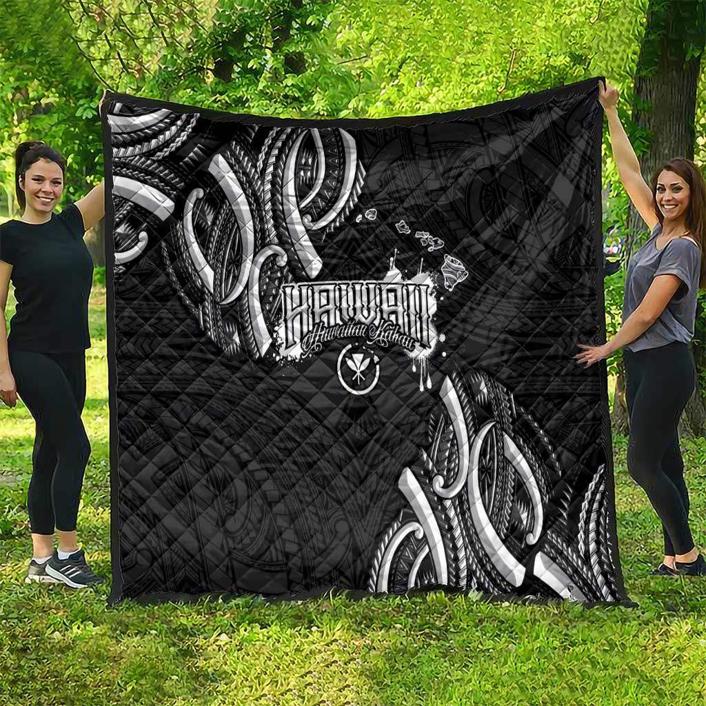 Traditional Art Hawaiian Kakau Tattoos Quilt White LT03 - Polynesian Pride