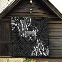 Traditional Art Hawaiian Kakau Tattoos Quilt White LT03 - Polynesian Pride
