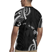 Traditional Art Hawaiian Kakau Tattoos Rugby Jersey White LT03 - Polynesian Pride