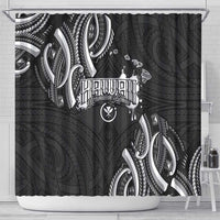 Traditional Art Hawaiian Kakau Tattoos Shower Curtain White LT03 - Polynesian Pride