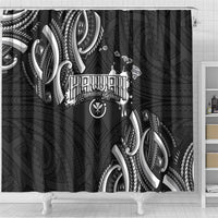 Traditional Art Hawaiian Kakau Tattoos Shower Curtain White LT03 - Polynesian Pride