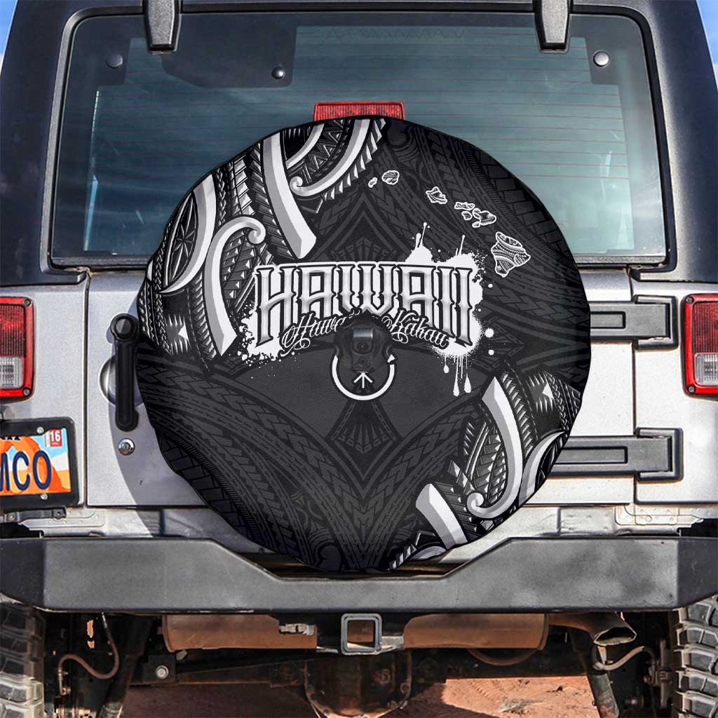 Traditional Art Hawaiian Kakau Tattoos Spare Tire Cover White LT03 White - Polynesian Pride