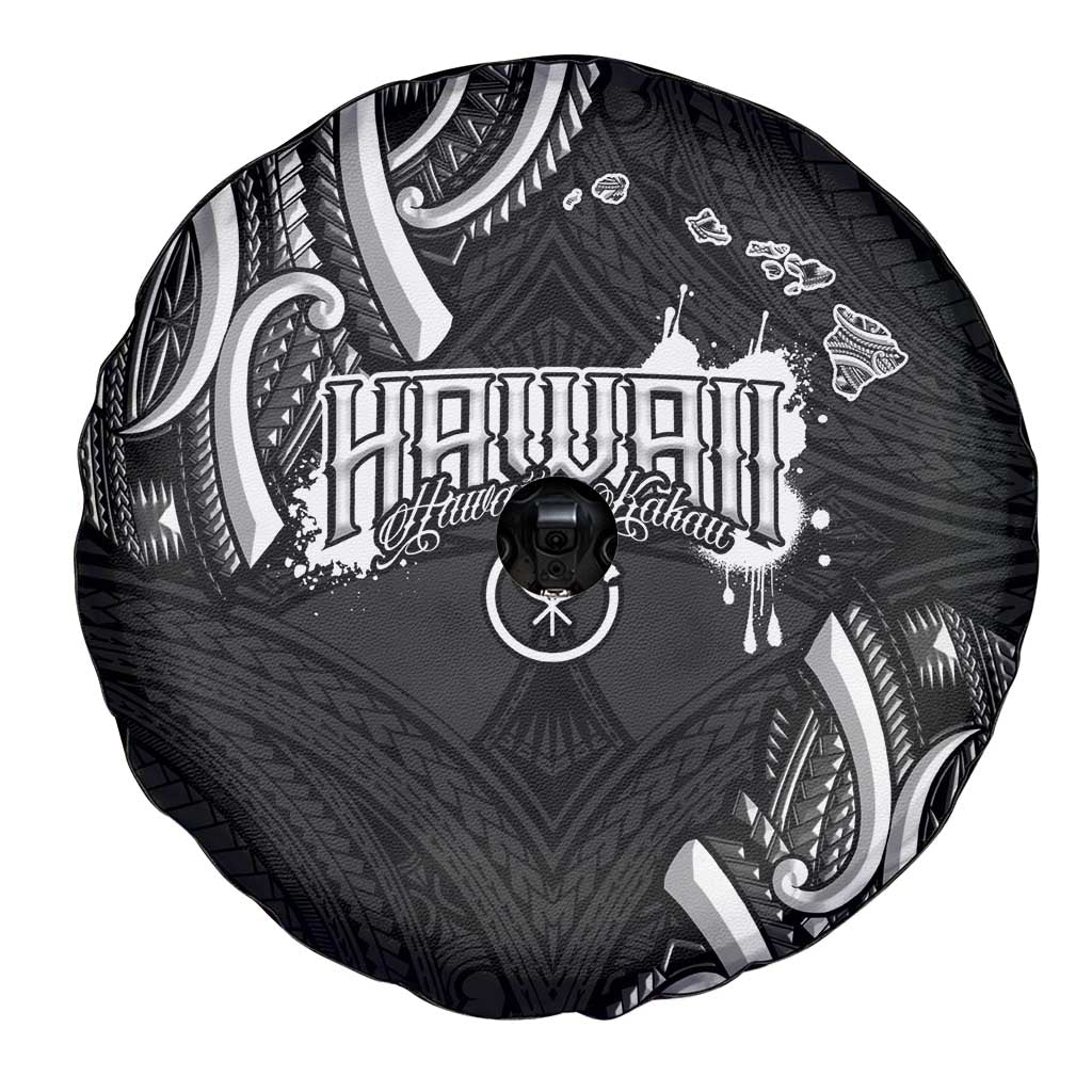 Traditional Art Hawaiian Kakau Tattoos Spare Tire Cover White LT03 - Polynesian Pride