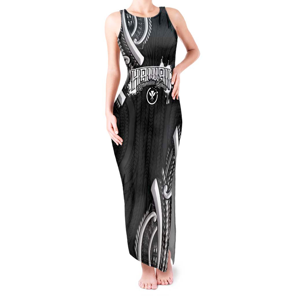 Traditional Art Hawaiian Kakau Tattoos Tank Maxi Dress White LT03 Women White - Polynesian Pride