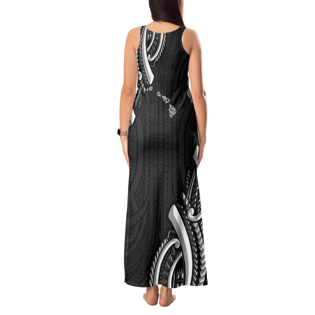 Traditional Art Hawaiian Kakau Tattoos Tank Maxi Dress White LT03 - Polynesian Pride