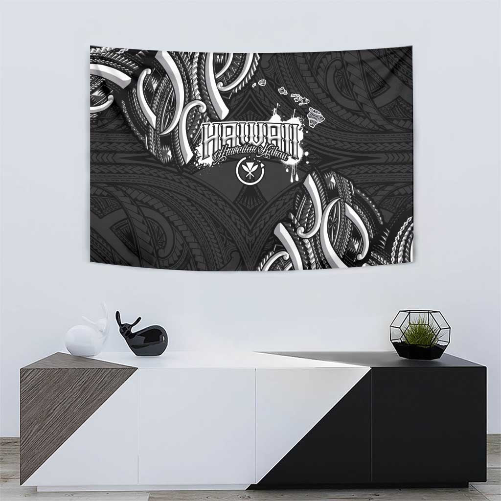 Traditional Art Hawaiian Kakau Tattoos Tapestry White LT03 - Polynesian Pride
