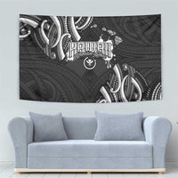 Traditional Art Hawaiian Kakau Tattoos Tapestry White LT03 - Polynesian Pride