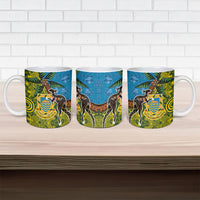 Tuvalu and Australia Together Ceramic Mug Tapa Pattern and Aboriginal mix Culture LT03 - Polynesian Pride