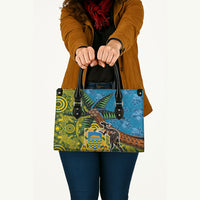 Tuvalu and Australia Together Leather Bag Tapa Pattern and Aboriginal mix Culture LT03 - Polynesian Pride