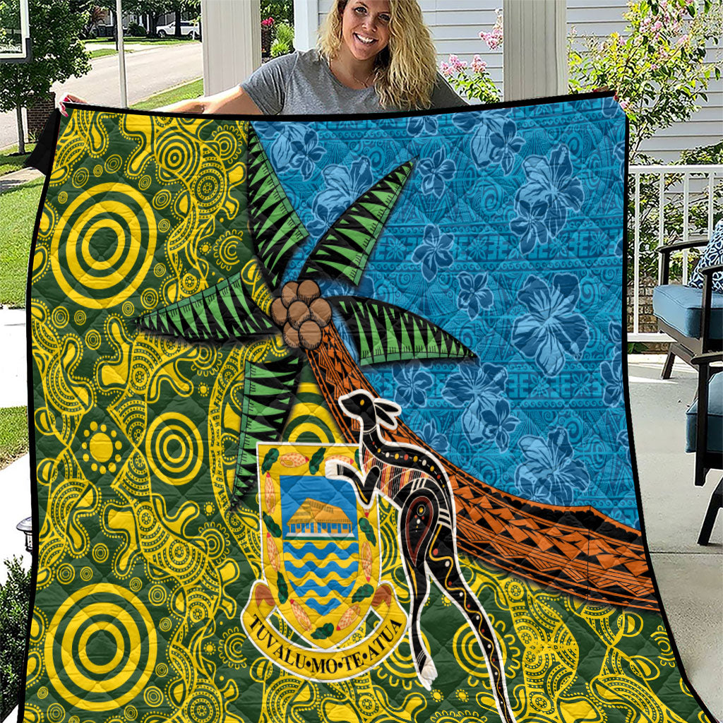 Tuvalu and Australia Together Quilt Tapa Pattern and Aboriginal mix Culture LT03 Multicolor - Polynesian Pride
