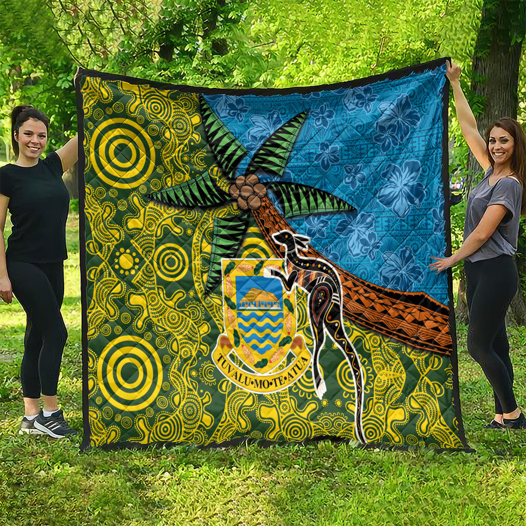 Tuvalu and Australia Together Quilt Tapa Pattern and Aboriginal mix Culture LT03 - Polynesian Pride