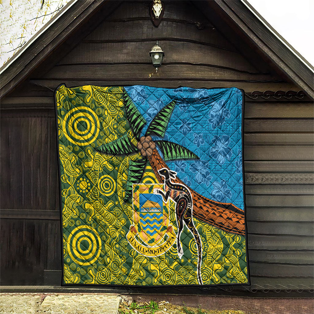 Tuvalu and Australia Together Quilt Tapa Pattern and Aboriginal mix Culture LT03 - Polynesian Pride