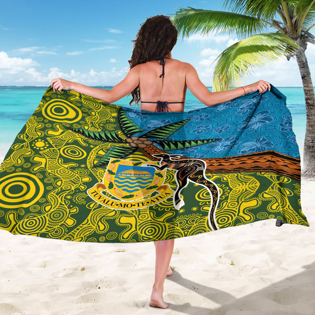 Tuvalu and Australia Together Sarong Tapa Pattern and Aboriginal mix Culture LT03 - Polynesian Pride
