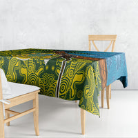 Tuvalu and Australia Together Tablecloth Tapa Pattern and Aboriginal mix Culture LT03 - Polynesian Pride