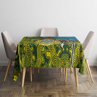 Tuvalu and Australia Together Tablecloth Tapa Pattern and Aboriginal mix Culture LT03 - Polynesian Pride
