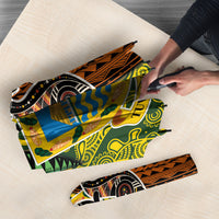 Tuvalu and Australia Together Umbrella Tapa Pattern and Aboriginal mix Culture LT03 - Polynesian Pride