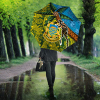 Tuvalu and Australia Together Umbrella Tapa Pattern and Aboriginal mix Culture LT03 - Polynesian Pride