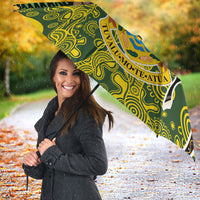 Tuvalu and Australia Together Umbrella Tapa Pattern and Aboriginal mix Culture LT03 - Polynesian Pride