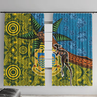 Tuvalu and Australia Together Window Curtain Tapa Pattern and Aboriginal mix Culture LT03 With Hooks Multicolor - Polynesian Pride