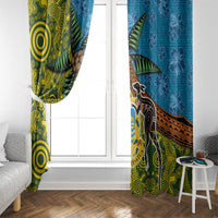 Tuvalu and Australia Together Window Curtain Tapa Pattern and Aboriginal mix Culture LT03 - Polynesian Pride