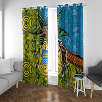 Tuvalu and Australia Together Window Curtain Tapa Pattern and Aboriginal mix Culture LT03 With Grommets Multicolor - Polynesian Pride