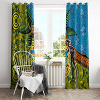 Tuvalu and Australia Together Window Curtain Tapa Pattern and Aboriginal mix Culture LT03 - Polynesian Pride