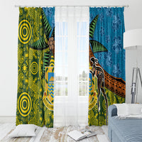 Tuvalu and Australia Together Window Curtain Tapa Pattern and Aboriginal mix Culture LT03 - Polynesian Pride