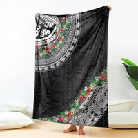 Fiji Hibiscus Blanket Tapa Masi Motifs with Tropical Plants LT03 - Polynesian Pride