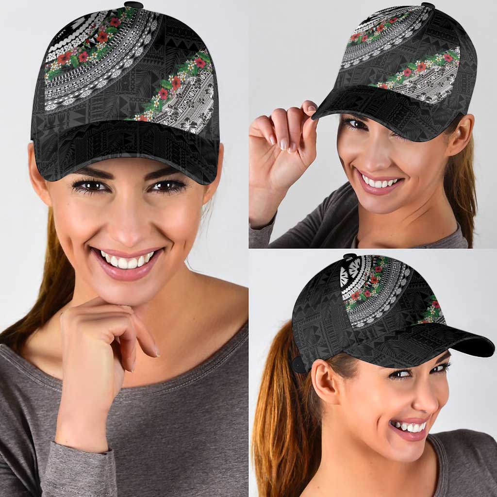 Fiji Hibiscus Classic Cap Tapa Masi Motifs with Tropical Plants LT03 - Polynesian Pride