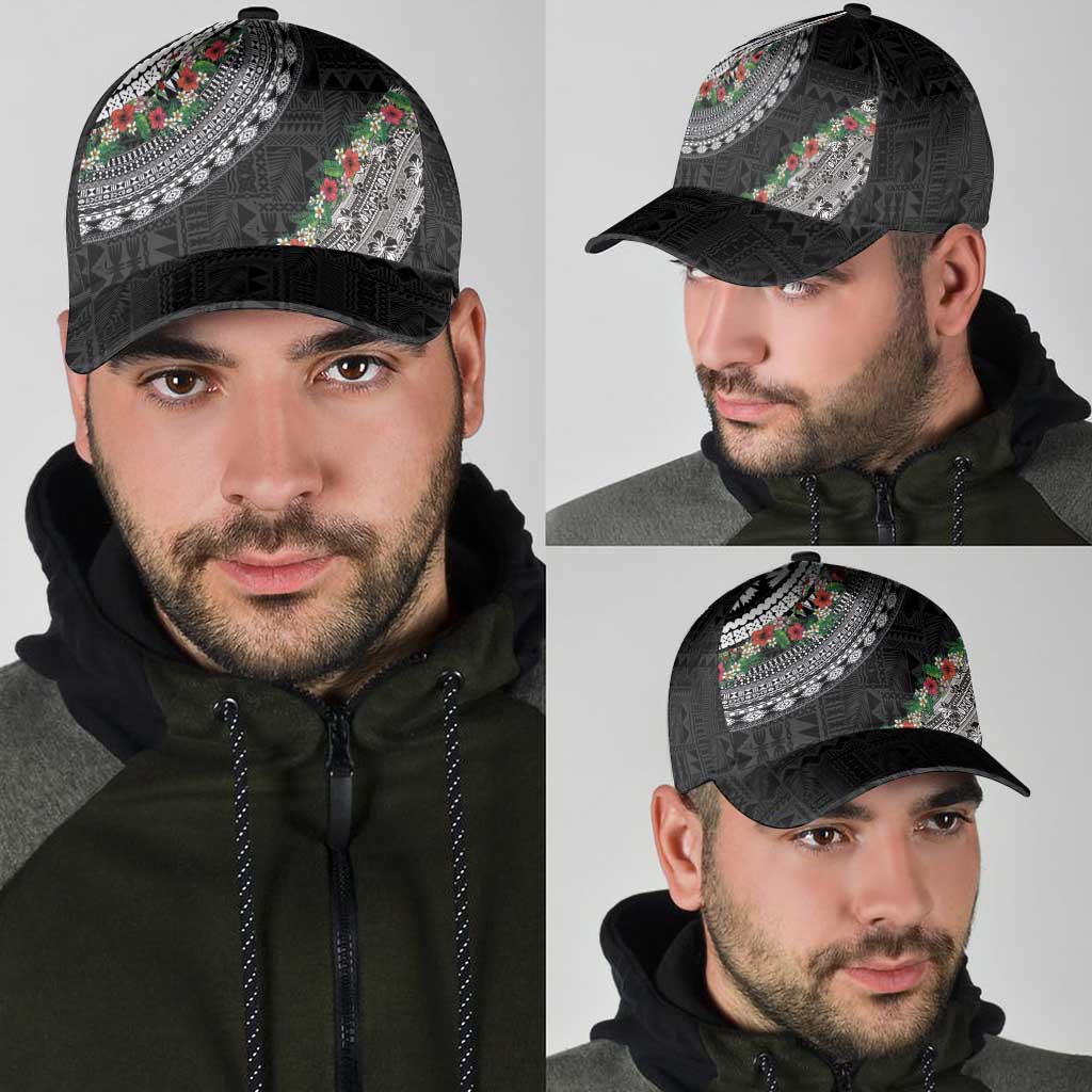 Fiji Hibiscus Classic Cap Tapa Masi Motifs with Tropical Plants LT03 - Polynesian Pride