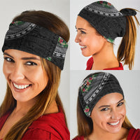 Fiji Hibiscus Neck Gaiter Tapa Masi Motifs with Tropical Plants LT03 - Polynesian Pride