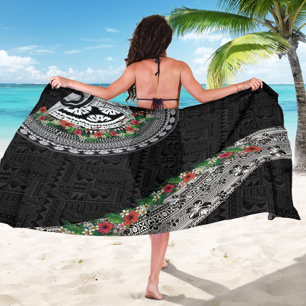 Fiji Hibiscus Sarong Tapa Masi Motifs with Tropical Plants LT03 - Polynesian Pride