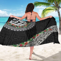 Fiji Hibiscus Sarong Tapa Masi Motifs with Tropical Plants LT03 - Polynesian Pride