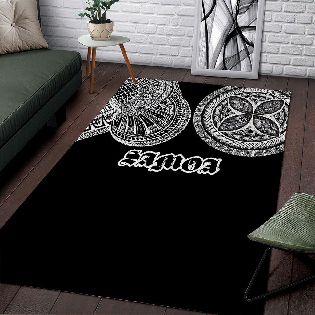 Samoa Traditional Tattoo Area Rug Tribal Tatau Pattern LT03 Black - Polynesian Pride