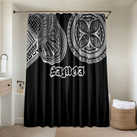 Samoa Traditional Tattoo Bathroom Set Tribal Tatau Pattern LT03 Shower Curtain Only Black - Polynesian Pride