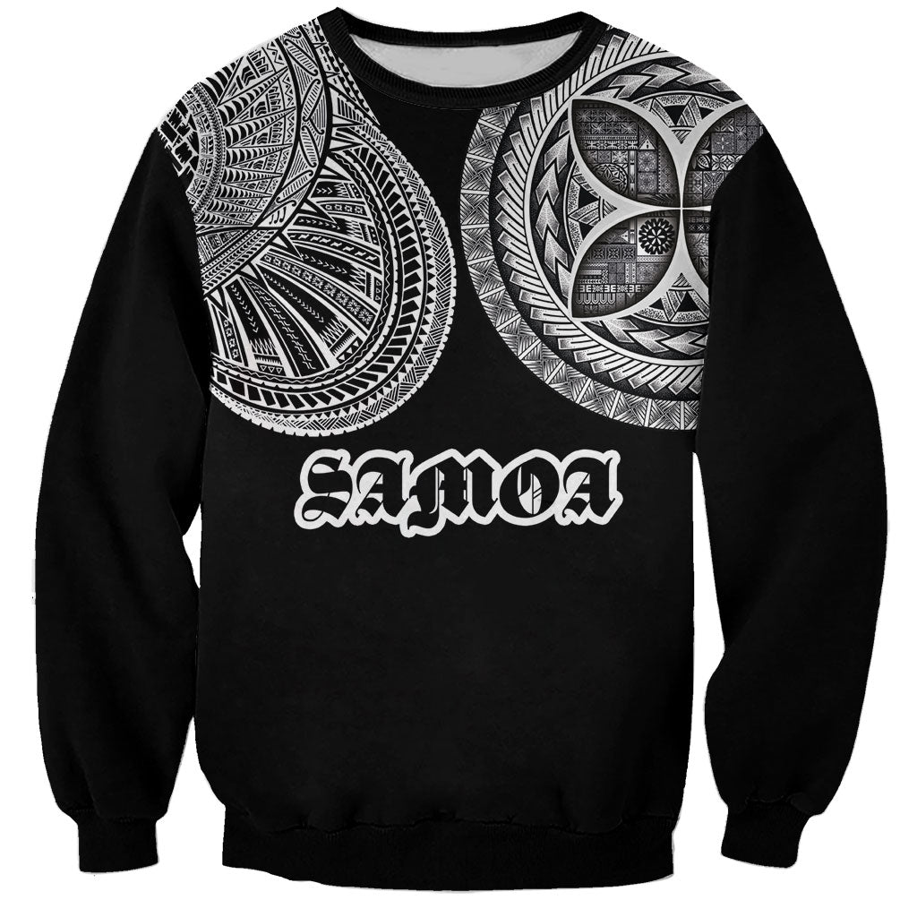Samoa Traditional Tattoo Sweatshirt Tribal Tatau Pattern LT03 Unisex Black - Polynesian Pride