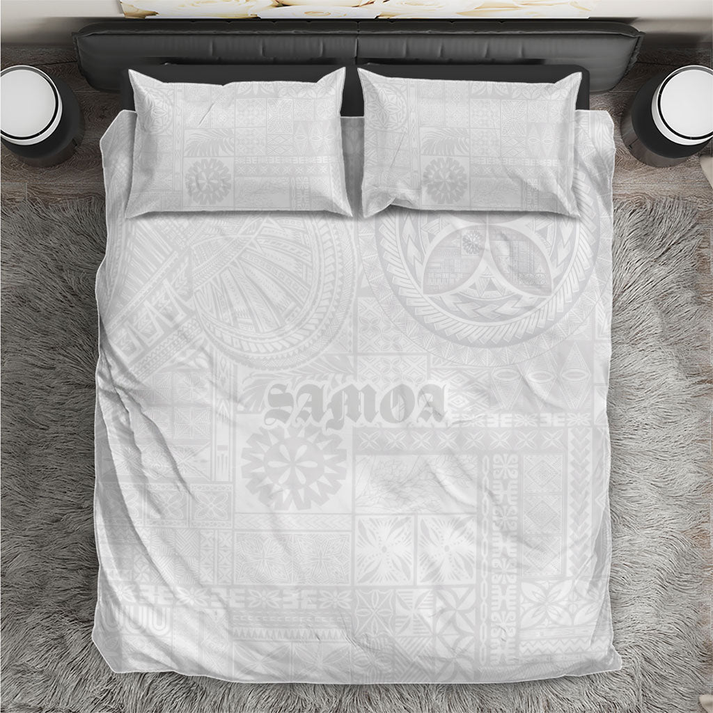 Samoa Lotu Tamaiti Bedding Set Tribal Tatau with Siapo Pattern LT03 White - Polynesian Pride