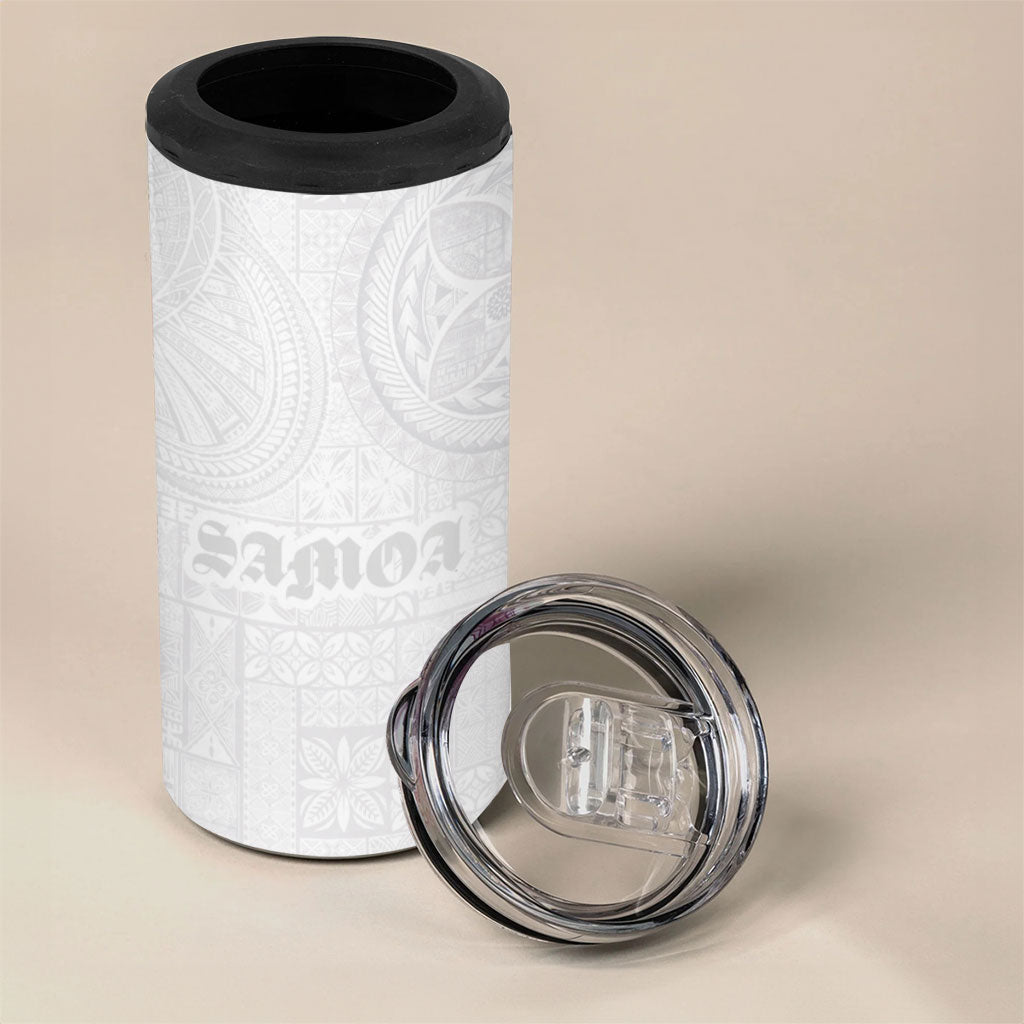 Samoa Lotu Tamaiti 4 in 1 Can Cooler Tumbler Tribal Tatau with Siapo Pattern LT03 - Polynesian Pride