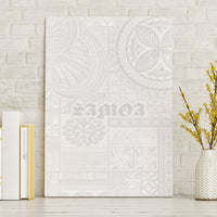 Samoa Lotu Tamaiti Canvas Wall Art Tribal Tatau with Siapo Pattern LT03 Without Frame White - Polynesian Pride