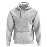 Samoa Lotu Tamaiti Hoodie Tribal Tatau with Siapo Pattern LT03 Pullover Hoodie White - Polynesian Pride