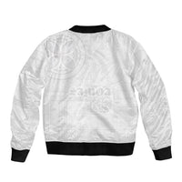 Samoa Lotu Tamaiti Sleeve Zip Bomber Jacket Tribal Tatau with Siapo Pattern LT03 - Polynesian Pride