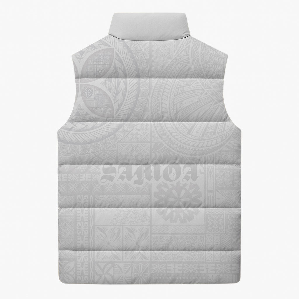 Samoa Lotu Tamaiti Sleeveless Puffer Jacket Tribal Tatau with Siapo Pattern LT03 - Polynesian Pride